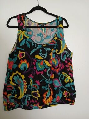 August Silk multicolor paisley tank top size L